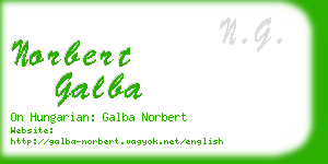 norbert galba business card